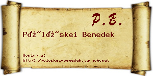Pölöskei Benedek névjegykártya