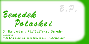 benedek poloskei business card